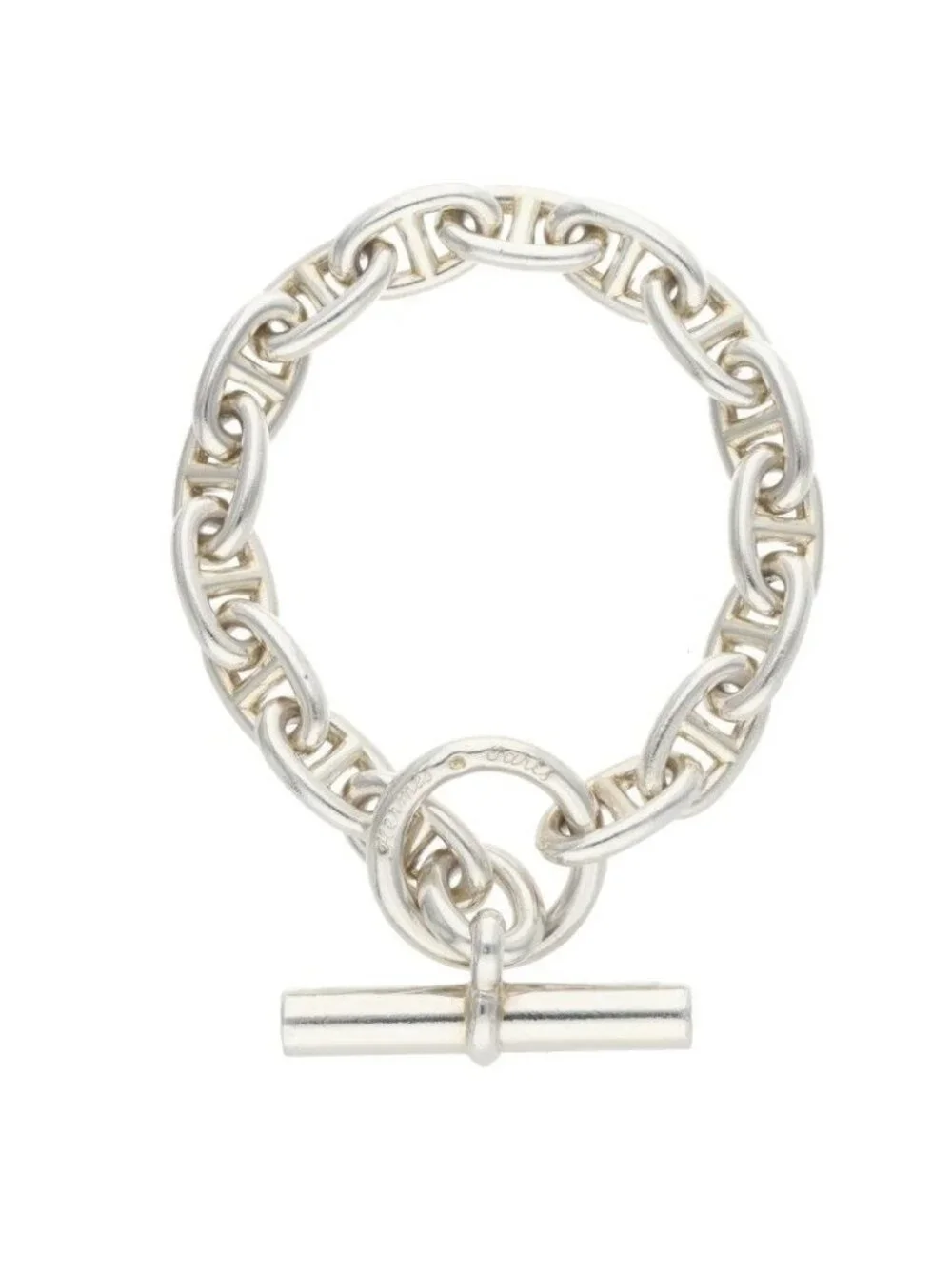 Hermes Chaine D'ancre MM Cursive Silver Bracelet